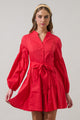 Laria Poplin Button Down Mini Dress