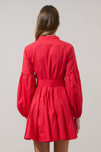 Laria Poplin Button Down Mini Dress