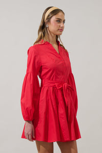 Laria Poplin Button Down Mini Dress