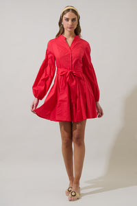 Laria Poplin Button Down Mini Dress