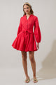 Laria Poplin Button Down Mini Dress