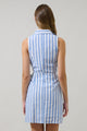 Joncy Striped Dalie Sleeveless Mini Dress