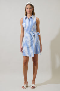 Joncy Striped Dalie Sleeveless Mini Dress