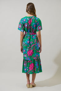 Cabina Floral Reya Pleated Midi Dress