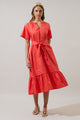 Reya Pleated Midi Dress