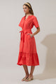 Reya Pleated Midi Dress