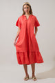 Reya Pleated Midi Dress