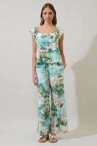 Piti Town Snipy Wide Leg Pants