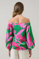 Zarae Blossom Off the Shoulder Balloon Sleeve Top