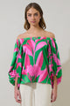 Zarae Blossom Off the Shoulder Balloon Sleeve Top