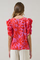 Rania Floral Chancellor Ruched Sleeve Blouse