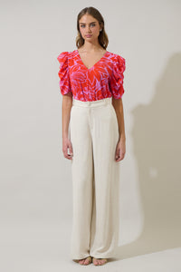 Rania Floral Chancellor Ruched Sleeve Blouse