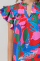 Exene Floral Emery Split Neck Top