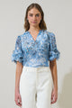 Tierra Floral Endry Ruffle Blouse