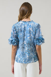 Tierra Floral Endry Ruffle Blouse