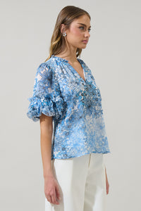 Tierra Floral Endry Ruffle Blouse