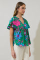 Cabina Floral Macy Ruffle Top