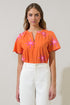Karani Starburst Xoey Split Neck Top