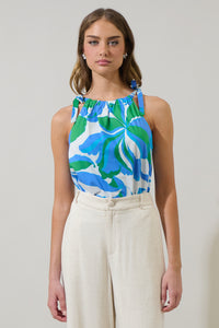 Pansie Floral Marra Sleeveless Top