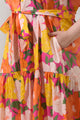 Milley Floral Wynette Tiered Midi Dress Curve