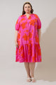 Aurea Floral Wynette Tiered Midi Dress Curve
