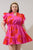 Aurea Floral Alina Ruffle Shift Mini Dress Curve