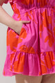 Aurea Floral Alina Ruffle Shift Mini Dress Curve