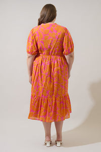 Bracha Floral Beth Button Down Midi Dress Curve