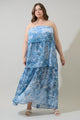 Tierra Floral Briary Strapless Maxi Dress Curve