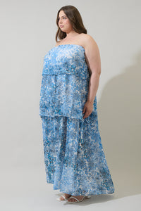 Tierra Floral Briary Strapless Maxi Dress Curve
