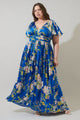 Solary Floral Eloray Pleated Maxi Dress Curve