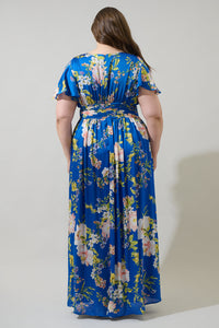 Solary Floral Eloray Pleated Maxi Dress Curve