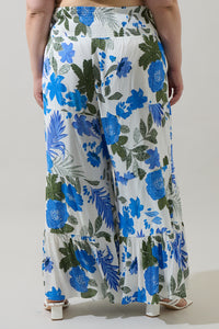 Zurie Floral Tovia Smocked Pants Curve