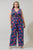 Wendey Floral Tilda Plunging Neckline Jumpsuit Curve