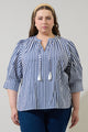 Glenda Stripe Irina Split Neck Top Curve