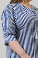 Glenda Stripe Irina Split Neck Top Curve