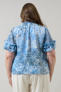 Tierra Floral Endry Ruffle Blouse Curve