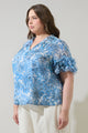 Tierra Floral Endry Ruffle Blouse Curve