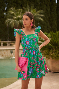 Cabina Floral Ruffle Tiered Mini Dress