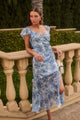 Tierra Floral Nadia Ruched Midi Dress