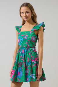 Cabina Floral Ruffle Tiered Mini Dress