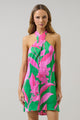 Zarae Blossom Lissa Halter Shift Mini Dress