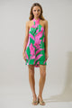 Zarae Blossom Lissa Halter Shift Mini Dress