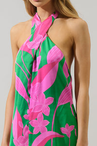 Zarae Blossom Lissa Halter Shift Mini Dress