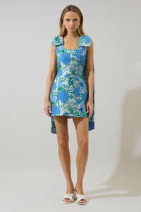 Willa Floral Jacquard Bow Sash Dress