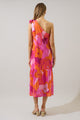 Merim Floral Nicol One Shoulder Midi Dress