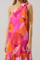 Merim Floral Nicol One Shoulder Midi Dress