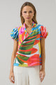 Breezy Palms Poly Smocked Top
