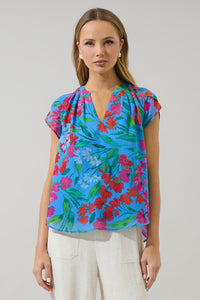 Finy Floral Souris Pleated Blouse