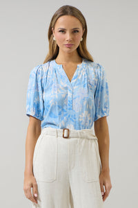 Seraphina Floral Vani Split Neck Top